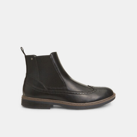 Botines para hombre Bata Red Label con detalles brogue, Negro Botines para hombre Bata Red Label con detalles brogue, Negro